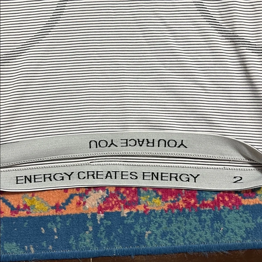 Lululemon Swiftly tech short sleeve shirt size 2 Black and White Striped Top - Picture 9 of 9